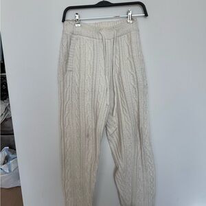 ALO Yoga Cream Cable Knit Joggers